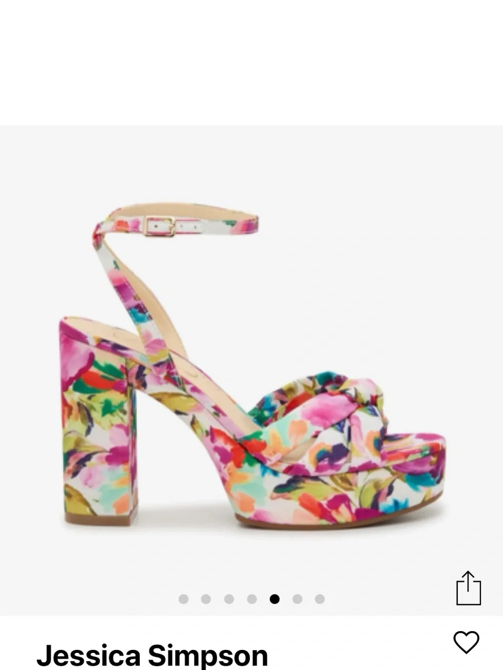 Jessica Simpson Multi-Color Floral Platform Sandal - Pink & Green